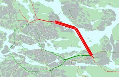 Alternativ E Alternativ F Den mest centrala lokaliseringen, C, avlastar framför allt Stadsgårdsleden på norra Södermalm, Lindarängsvägen och innerstadsbroarna.