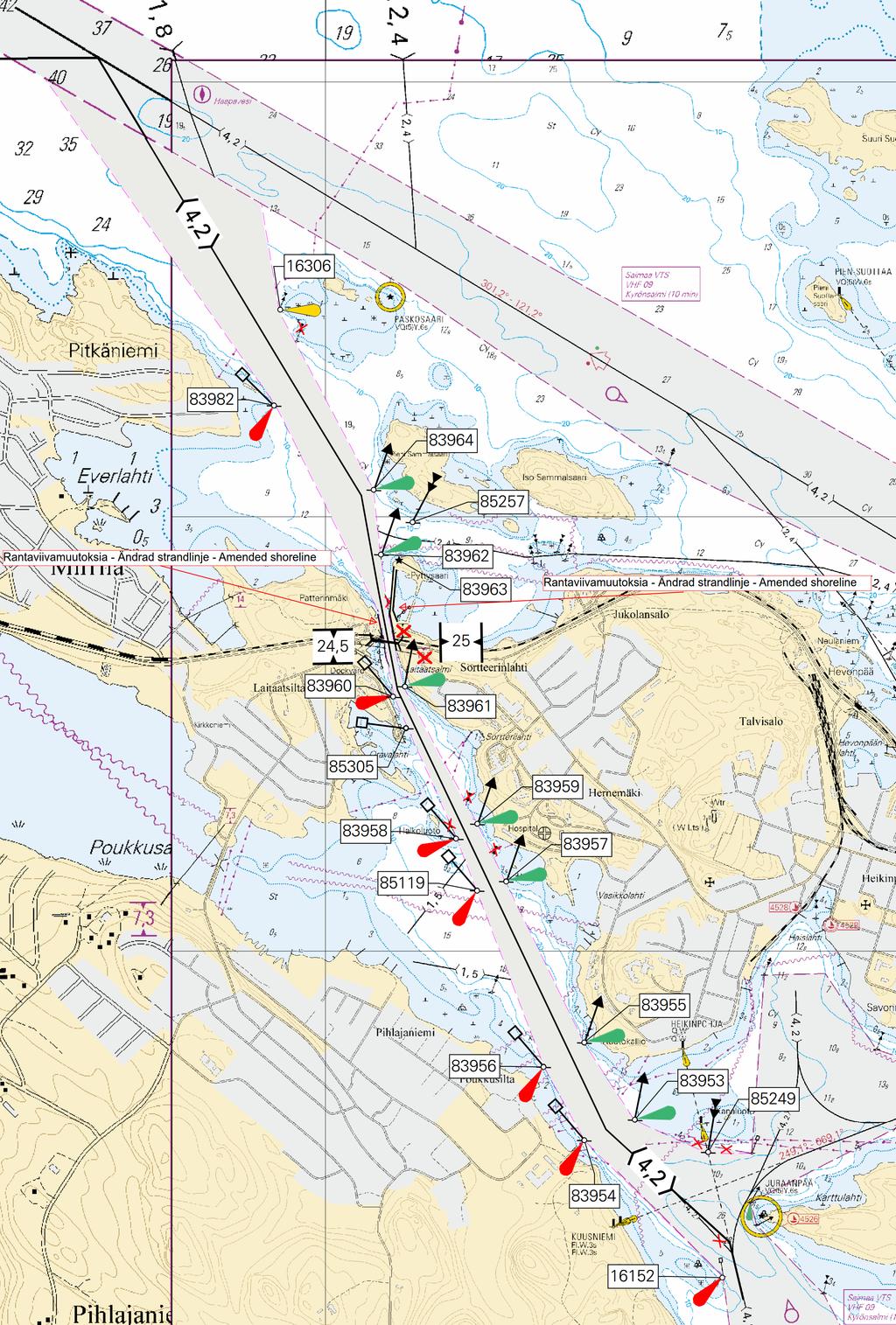 37 Kuva viitteeksi, karttaotteet ei merikartan mittakaavassa / Bild för referens, kortutdrag inte i