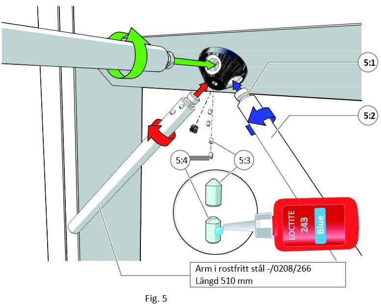 5 Installation 5.4 Montering av vändkorsets armar 1.
