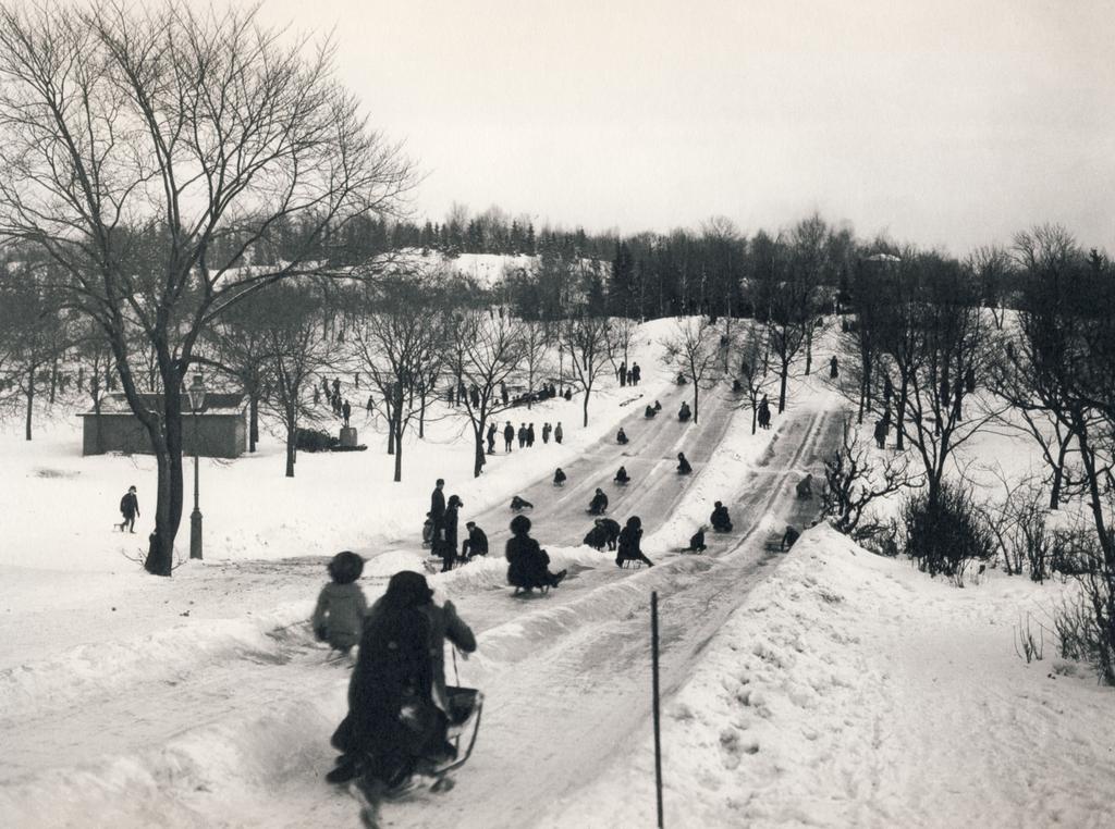 Tanto Kälkbanor i Tantolunden vintern 1917 Foto: Okänd.
