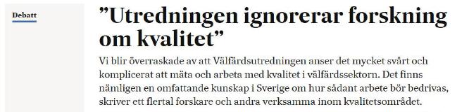 Lars Sörqvist, docent i kvalitetsledning, Kungliga Tekniska Högskolan Mats Deleryd, vd Institutet för kvalitetsutveckling Niklas Blomqvist, ordförande Svenska förbundet för kvalitet Lillemor Harnell,