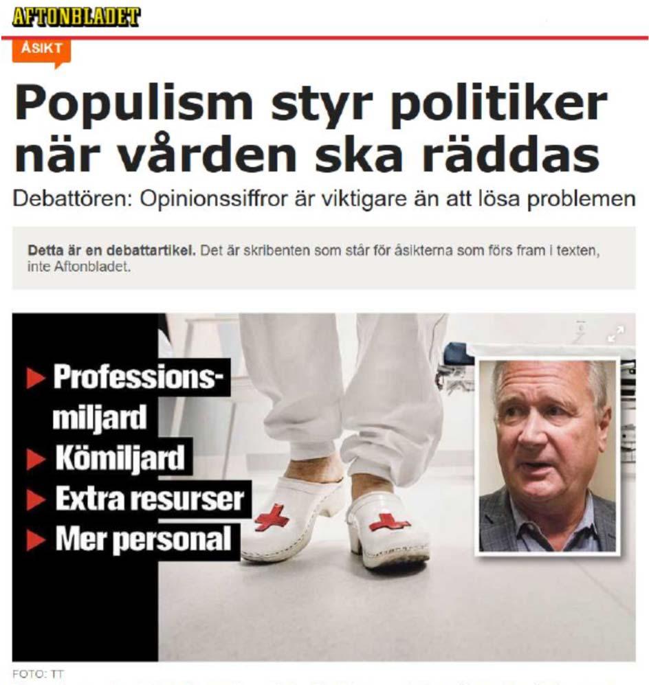 Debattartikel i Aftonbladet 3 mars 2019
