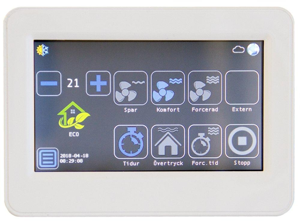 2. Nätverksuttag RJ45. 3. Batteri CR2032. 4. USB kontakt.