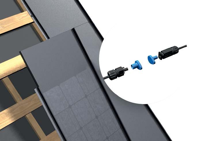 Till växelriktaren Fig. 9 Fig.10 4. Montering av den första Roofit.solar-panelen 4.1 Nederkanten av den första Roofit.