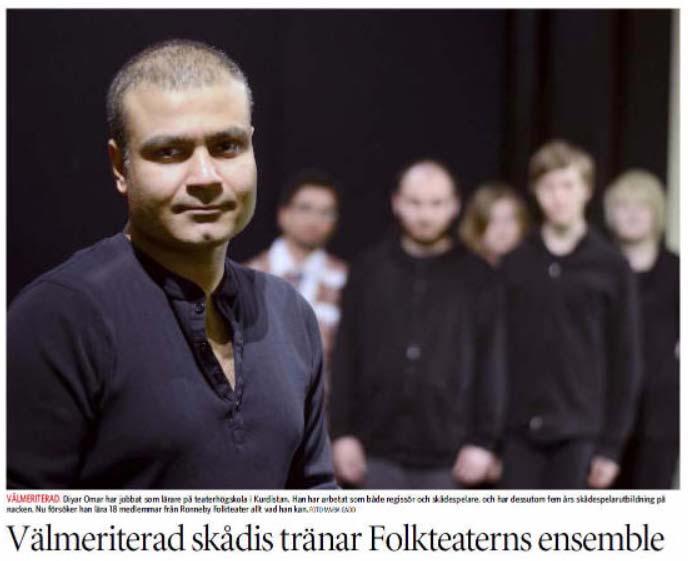 Ett tjugotal av Folkteaterns medlemmar genomförde Skådespelarträning under ledning av Skådespelaren Diyar Omer.