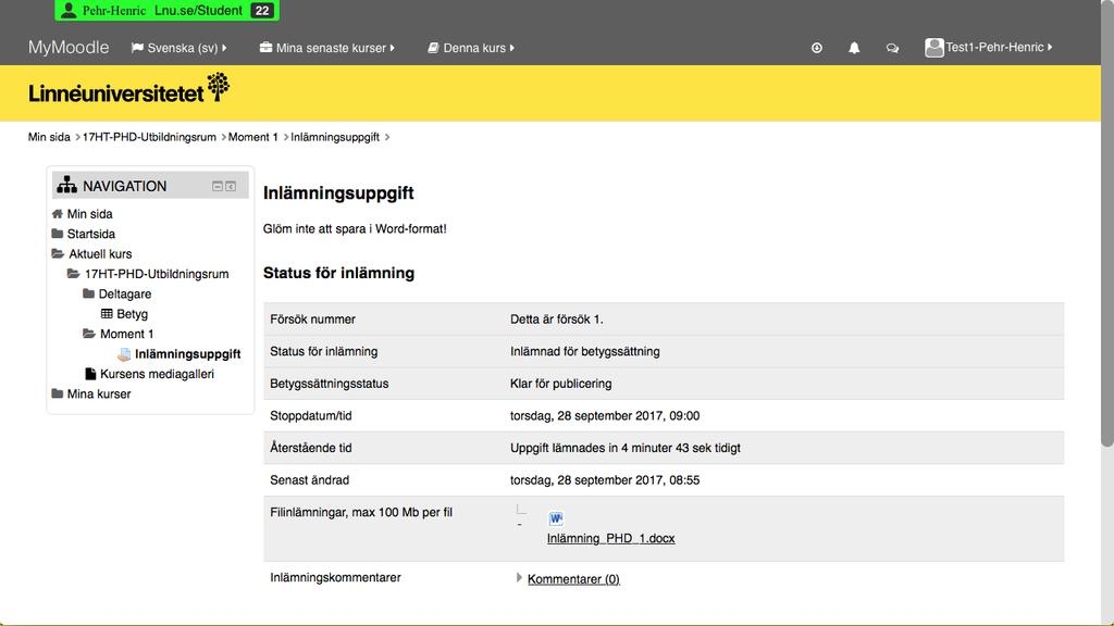 9. På detta sätt hanterar jag alla mina studenter som jag ansvarar för och markerar dem Klar för publicering, samt avslutar med att spara.