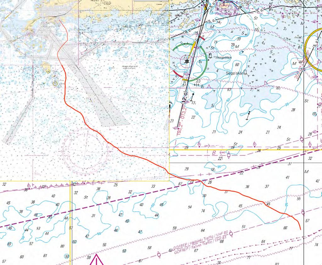 2 Kuva viitteeksi, karttaotteet ei merikartan mittakaavassa / Bild för referens, kortutdrag inte i sjökortets skala / Image for reference, chart extracts not to scale of chart ( Alcatel Lucent