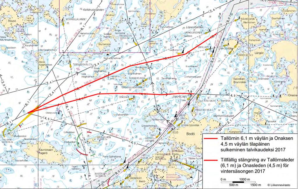 1 17, 952, A623 Mainitut väyläosuudet on suljettu vesiliikenteeltä talvikauden ajaksi, kuitenkin enintään 18.4.2017 saakka.