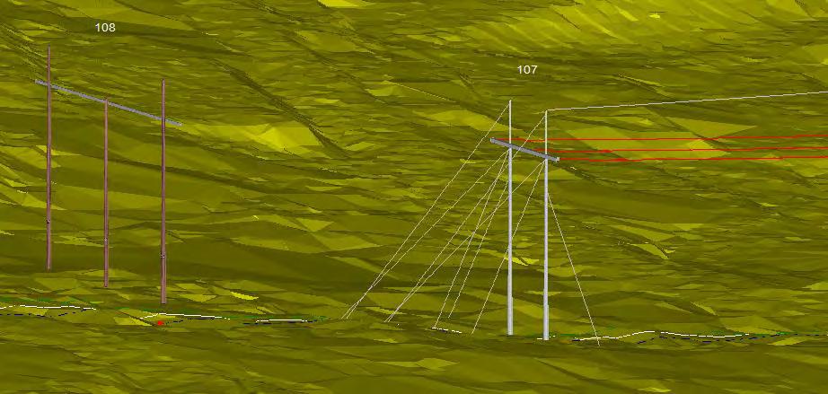 E.ON Energidistribution förordar ett utförande för delsträcka 4 med en kabelstolpe som tar över från delsträcka 3, se Figur 3.8. Kabelstolpen beräknas bli cirka 20 25 meter hög.