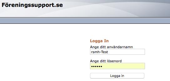 Inloggning För att komma in i systemet så öppnar du din webläsare och skriver in följande adress i adressfältet: https://medlem.foreningssupport.