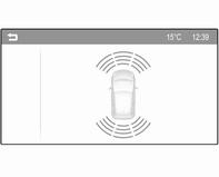 154 Körning och hantering Avståndet till hinder visas på Colour- Info-Display med färgade zoner framför eller bakom bilen 3 97.