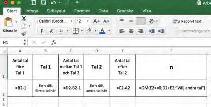 Vilka krav ska Tal 1 och Tal 2 uppfylla för att problemet ska kunna lösas? (Båda talen ska vara antingen jämna eller udda. Tal 2 måste vara minst dubbelt så stort som Tal 1.