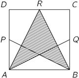 Cadet 23 (se även ppt) Kvadraten ABCD har mittpunkterna P, Q och R på respektive sidor DA, BC och CD.