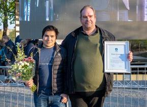 Det ärofyllda priset togs emot av ordförande Peter Palmér och ungdomsansvarige Tomas Palmér och motiveringen från Södertälje kommun löd: Det var en fantastisk känsla när vi vann årets förening,