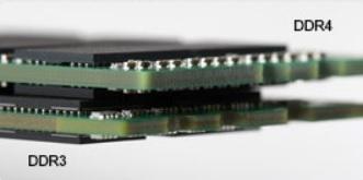 Figur 2. Skillnad i tjocklek Rundad kant DDR4-moduler har en rundad kant som underlättar vid isättning och minskar belastningen på kretskortet när minnet installeras. Figur 3.