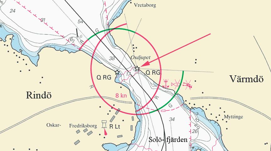 Nr 136 6 * 3645 Sjökort/Chart: 6142 Sverige. Norra Östersjön. Stockholms skärgård. Oxdjupet. Fyrsektorer korrigeras i sjökortet.