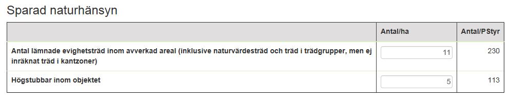 Ifall åtgärdsytan inte avverkats ska man markera i rutan Ej avverkad samt ange en kommentar om varför ytan inte avverkats som planerat. Figur 8.