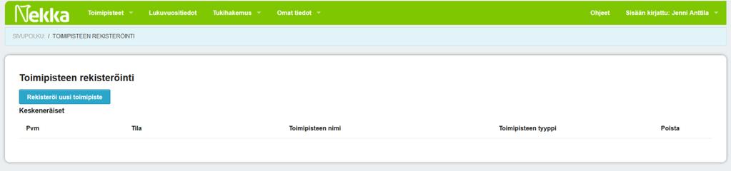 Basfunktioner Hantering av verksamhetsställen här kan du gå till skärmen för verksamhetsställen, som visar din organisations verksamhetsställen.