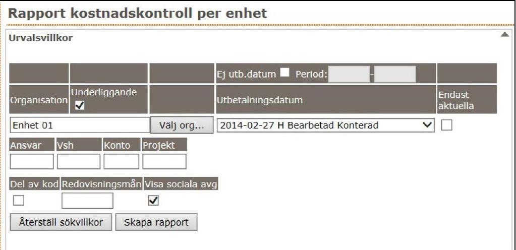 6. När ovanstående punkter är genomförda godkänn kostnadskontrollen I kostnadskontrollen kan du som chef se och bedöma rimligheten i det som kommer att utbetalas.