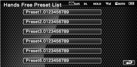 8 Registrerar röst för röstigenkänning för förinställt nummer. 9 Registrerar det aktuella visade telefonnumret. p Raderar det aktuella visade numret. q Återgår till föregående skärm.