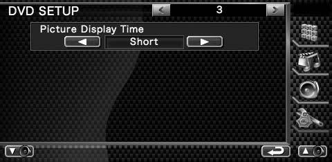 Inställningsmeny 9 0 7 8 7 Återgår till skärmen "DVD SETUP ". 8 Flyttar till skärmen "DVD SETUP ". 9 Ställer in en visning av angle mark. ( "On") p Väljer skärmvisningsläget.