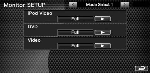 9 Ställer in bildskärmsvinkeln. p Lagrar den aktuella bildskärmsvinkeln som vinkeln under avstängning. q Återgår till skärmen "SETUP Menu".