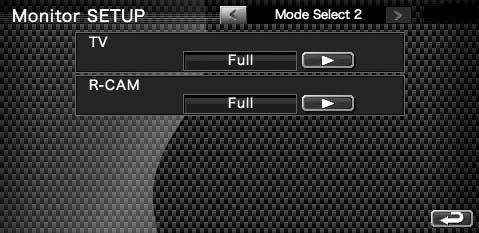 5 6 Helbildsläge ("Full") w Återgår till skärmen "Tilt Control". e Flyttar till skärmen "Mode Select ". r Väljer ett skärmläge för ipodens videouppspelningsskärm.