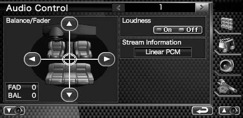 Visa skärmen för ljudkontroll Peka på i skärmen "Audio Control Menu" (sida 8).