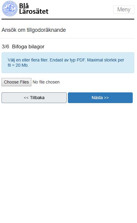 Här visas ev. en lokal text med information som lärosätet angett. Gå till nästa sida. 5.