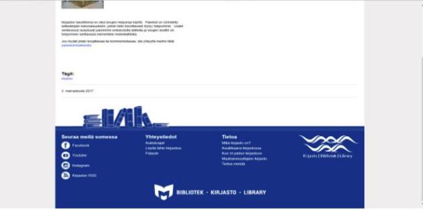 Webbsidorna förnyades Bibliotekets nya webbsidor började planeras sommaren 2017 och i november introducerades de.
