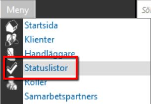 Statuslistor i är för att kunna få en bra överblick över det arbete som är gjort på byrån. Du kan även här klarmarkera dina kontrollpunkter och moment.