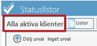 Listor Börja med att välja Statuslistor. Du hittar en ikon för det i vänster list menyknappen längst upp i programmet.