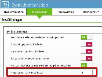 Du kan snabbt komma åt de senaste listorna du arbetat med genom att trycka på Senaste statuslistor.