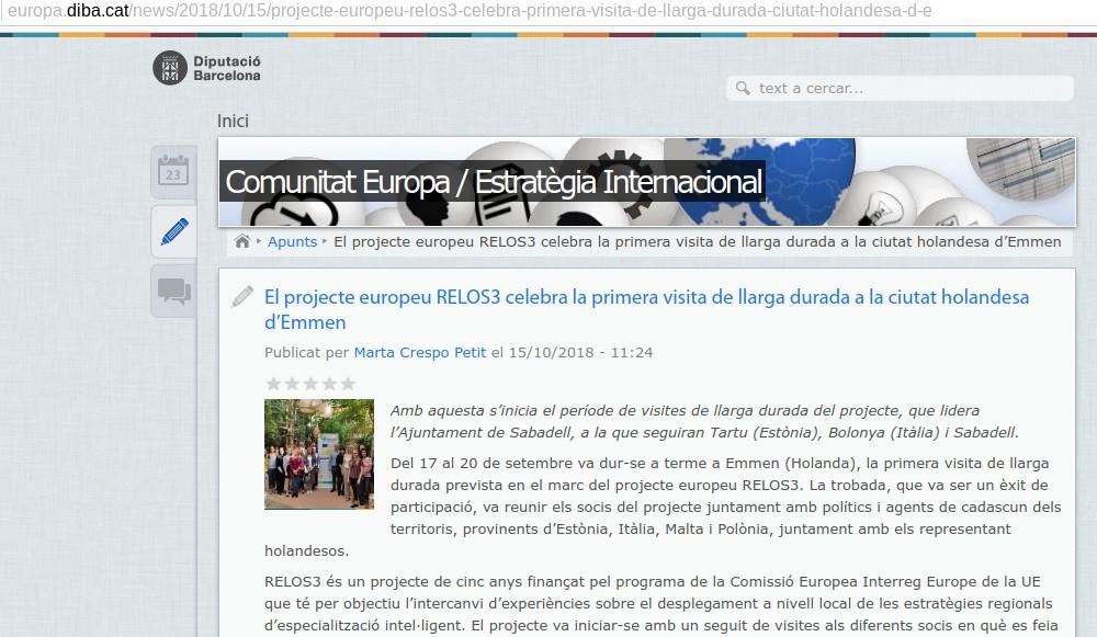 Comunitat Europa / Estratègia Interacional - 15 October 2018 http://europa.diba.