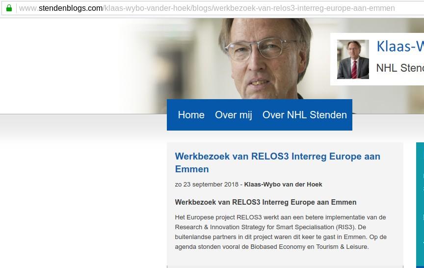 Stenden Weblog - Klaas-Wybo van der Hoek is Dean and politician for the Green Party - 23 September 2018