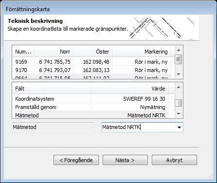 Skapa förrättningskarta Informationen hämtas