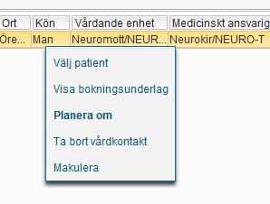 vårdåtgärder. 1. Sökning kan utföras på Vald patient eller Alla vårdmottagare. 2.