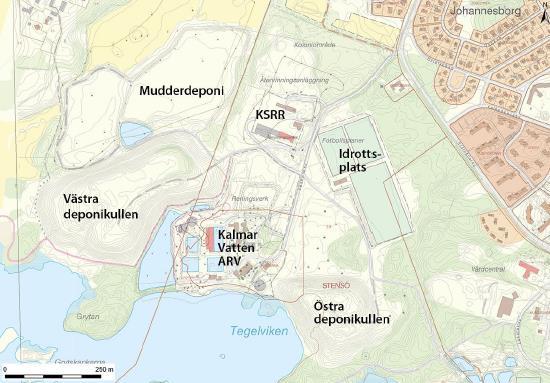 2.0 OMRÅDESBESKRIVNING Kalmar ARV är beläget vid Tegelviken, sydväst om centrala Kalmar.