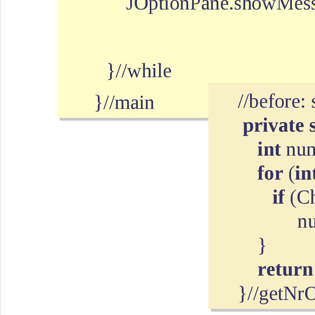 innehåller de bokstäver som är vokaler: String vowels = "aeiouyåäö"; För att