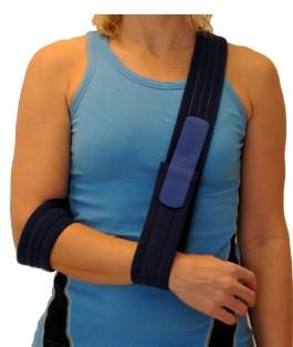 Axelförband Axelförband används för att stödja och stabilisera armen intill kroppen samt för att minska smärta.