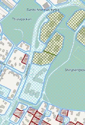 flerbostadshus av stadsdelen Skogsängen. I öst ansluter planområdet till Skogsängsparken. I syd ligger befintlig villabebyggelse i Skogsängen och friluftsområdet Vilsta.