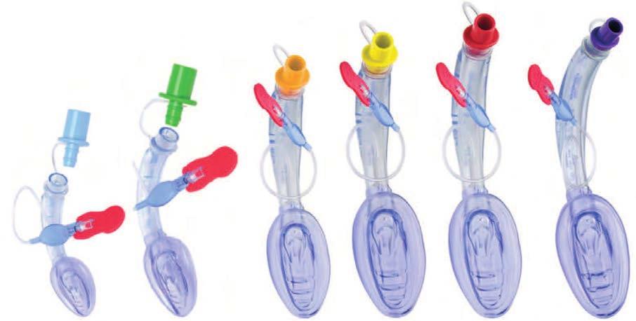 airq larynxmask med kuff Stl 0,5 Stl 1 Stl 1,5 Stl 2 Stl 2,5 Stl 3,5 Stl 4,5 Avtagbar adapter vilket möjliggör intubation med standard ET-tuber i ordinarie storlekar Extra ventilationshål i händelse