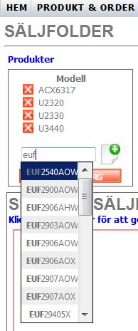 Figur 7 Att lägga till en produkt manuellt Att lägga in egna uppgifter Det är möjligt att lägga in egna uppgifter och göra