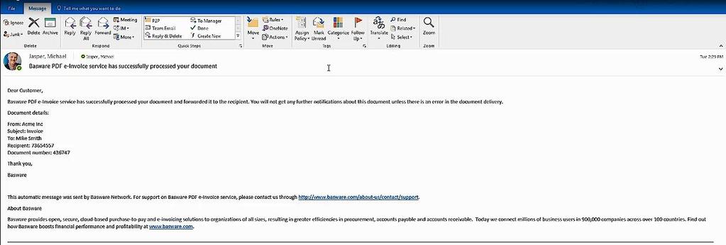 PDF FÖR LEVERANTÖRER 9 c. Skicka den läsbara PDF-fakturan Skapa ett nytt e-postmeddelande i ditt vanliga e-postprogram (till exempel utlook).