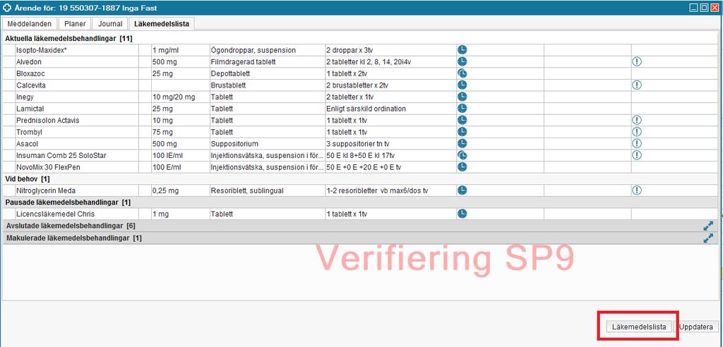 slutenvård samt om det i fliken Meddelande är ifyllt att om personen svarat Ja till Samtycke till informationsdelning mellan socialtjänst och hälso- och sjukvård. 8.