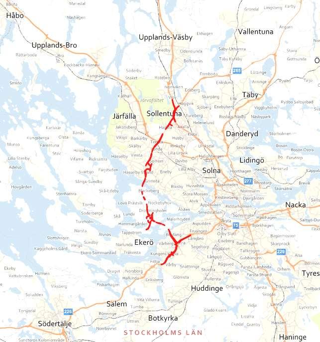 Förbifart Stockholm En drygt 21 km lång ny väg varav drygt 18 km i tunnel Byggstart: Slutet av 2013. Byggtid: Cirka 10 år.