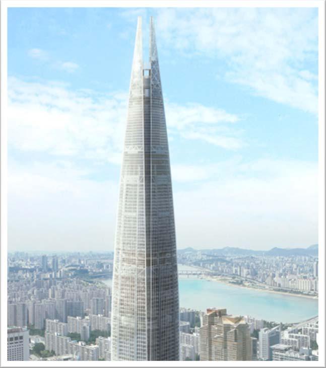 KUNDEXEMPEL 2011 - BYGGINDUSTRIN Hexagons mätutrustning valdes för att övervaka byggandet av Lotte Super Tower i Seoul,