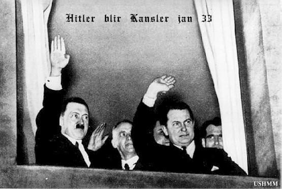 Hitler blir Rikskansler. 30 Januari 1933. Hitler kräver att få plats i regeringen.