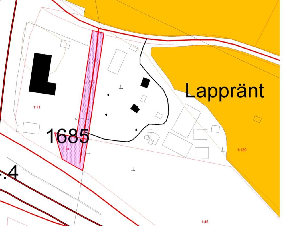 VIKBY FÖRETAGSOMRÅDE, KVARTER 1 7 3.1.4 Markägoförhållanden Området som berörs av ändringen är mestadels i privat ägo, kommunen äger vägområdet samt ett mindre område. Se bild 8. Bild 8.