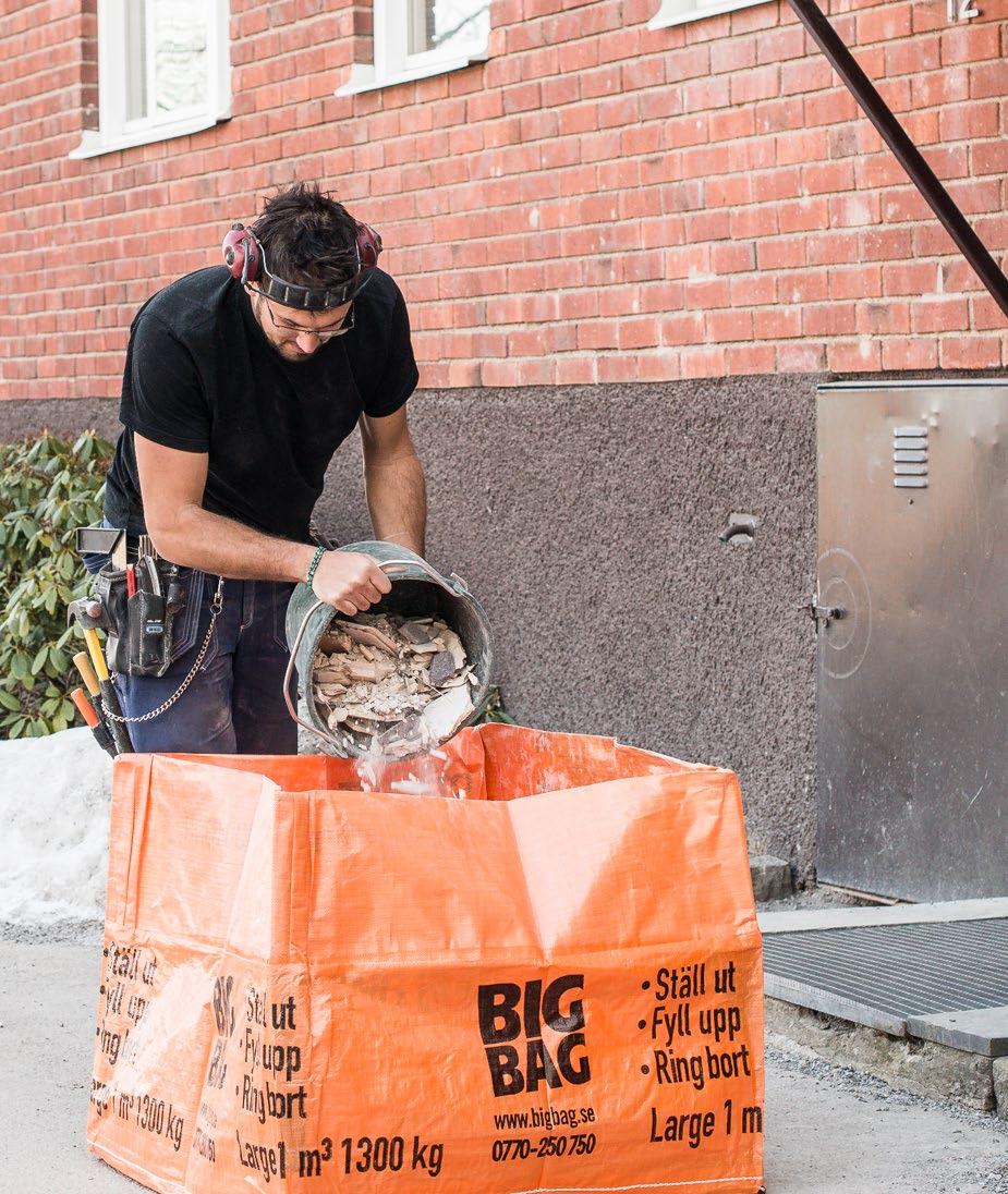 VARFÖR VÄLJA BIG BAG? φφ BIG BAG har en mängd produkter och tjänster för effektiv avfallshantering vid små och stora byggprojekt.